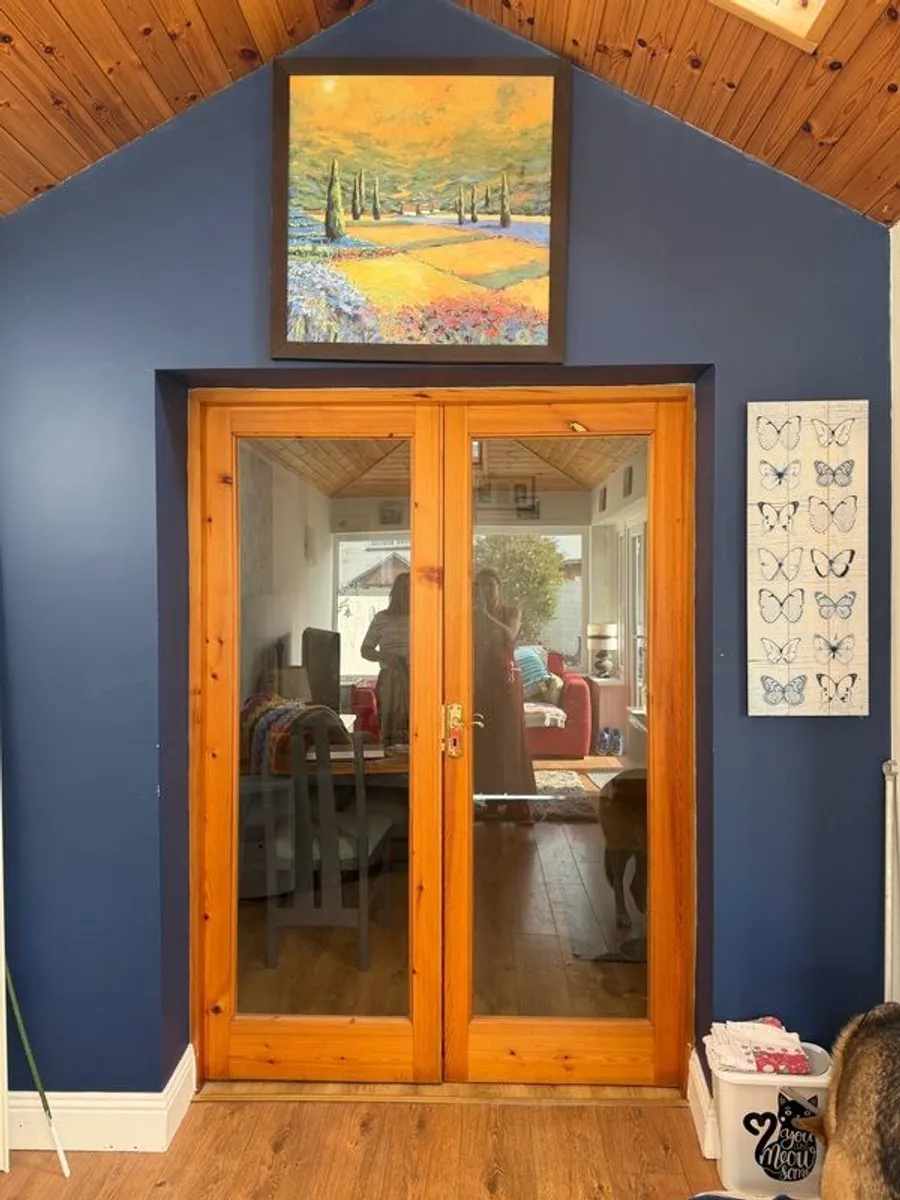 solid wood glazed double  doors - Image 1