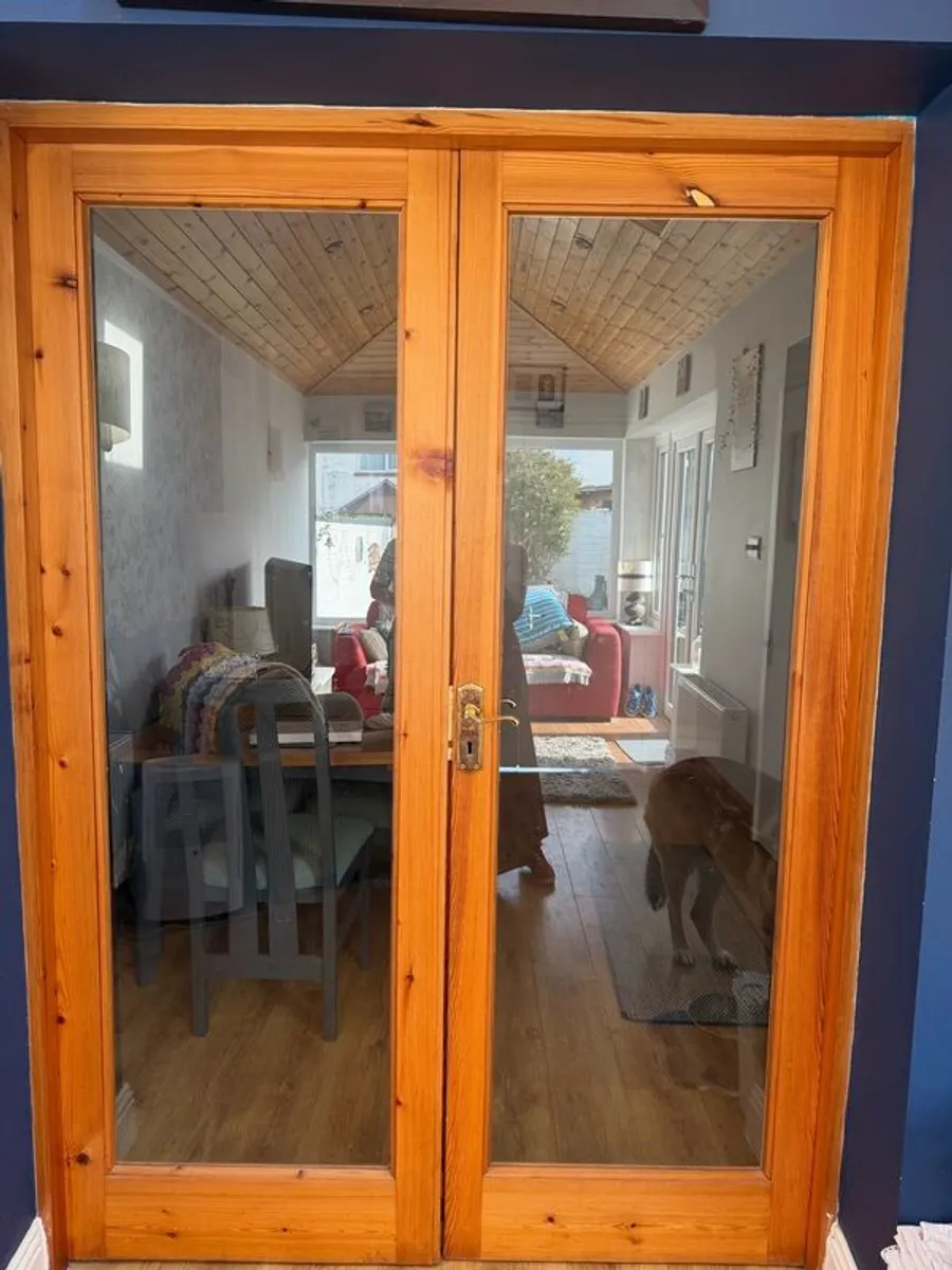 solid wood glazed double  doors - Image 2