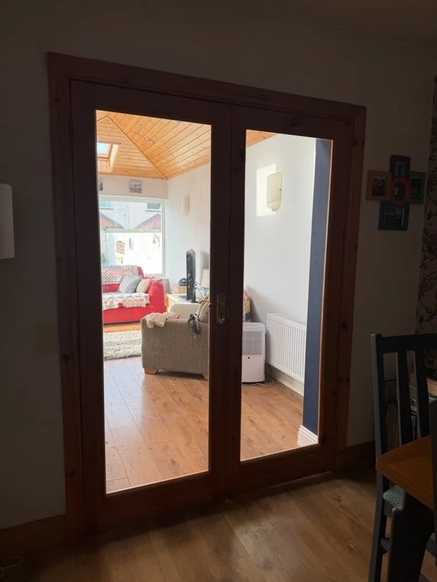 solid wood glazed double  doors - Image 4