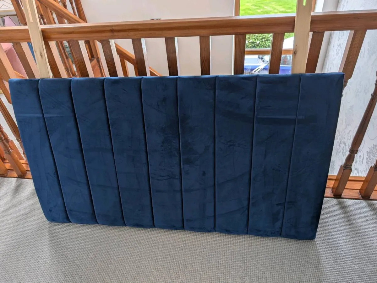 Blue double bed headboard - Image 1