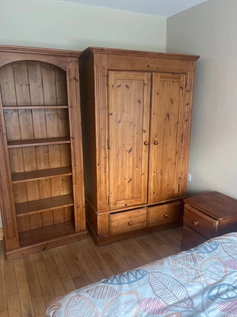 Solid pine wardrobe/shelving/chest drawers - Image 1