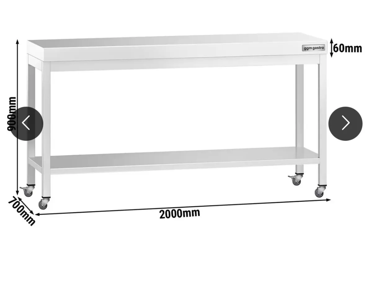 Commercial Stainless table with castors - Image 4