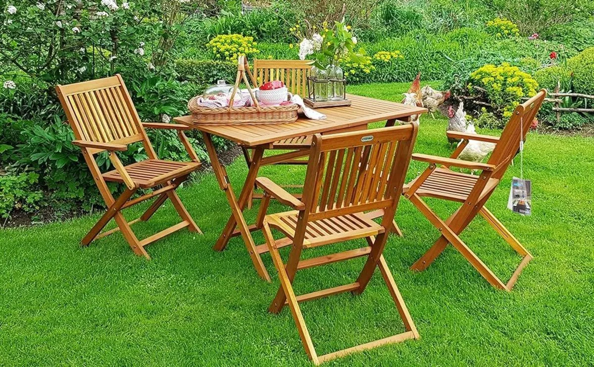 New Furniture Set 5 Pieces Acacia - Image 3