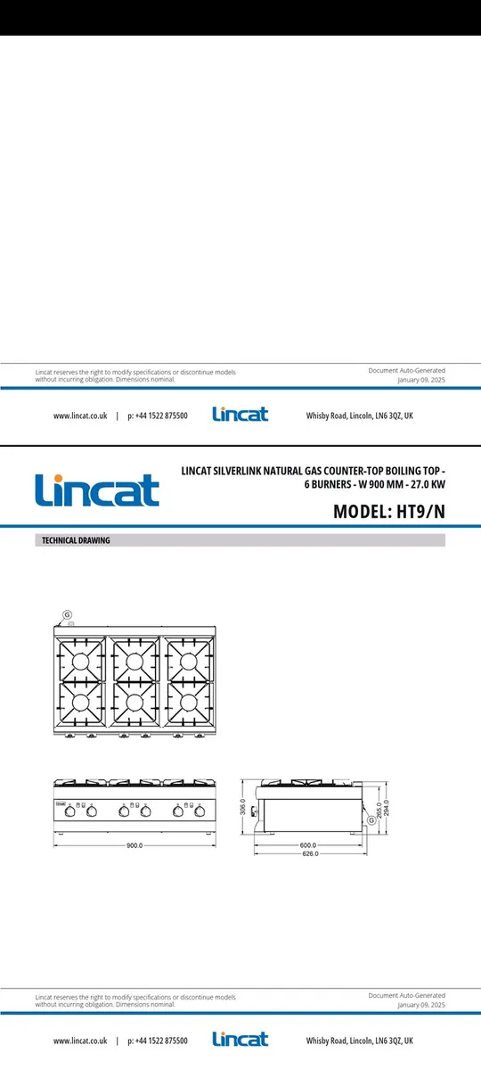 LINCAT SILVERLINK 600 LPG GAS TOP - Image 2