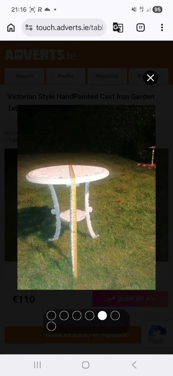 Victorian Style HandPainted Cast Iron Garden Table - Image 1