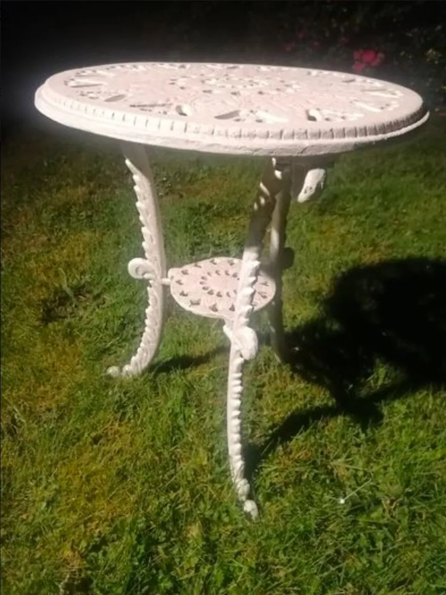Victorian Style HandPainted Cast Iron Garden Table - Image 4