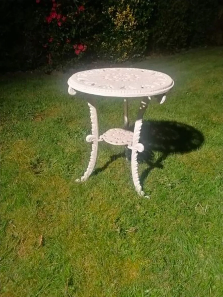 Victorian Style HandPainted Cast Iron Garden Table - Image 3