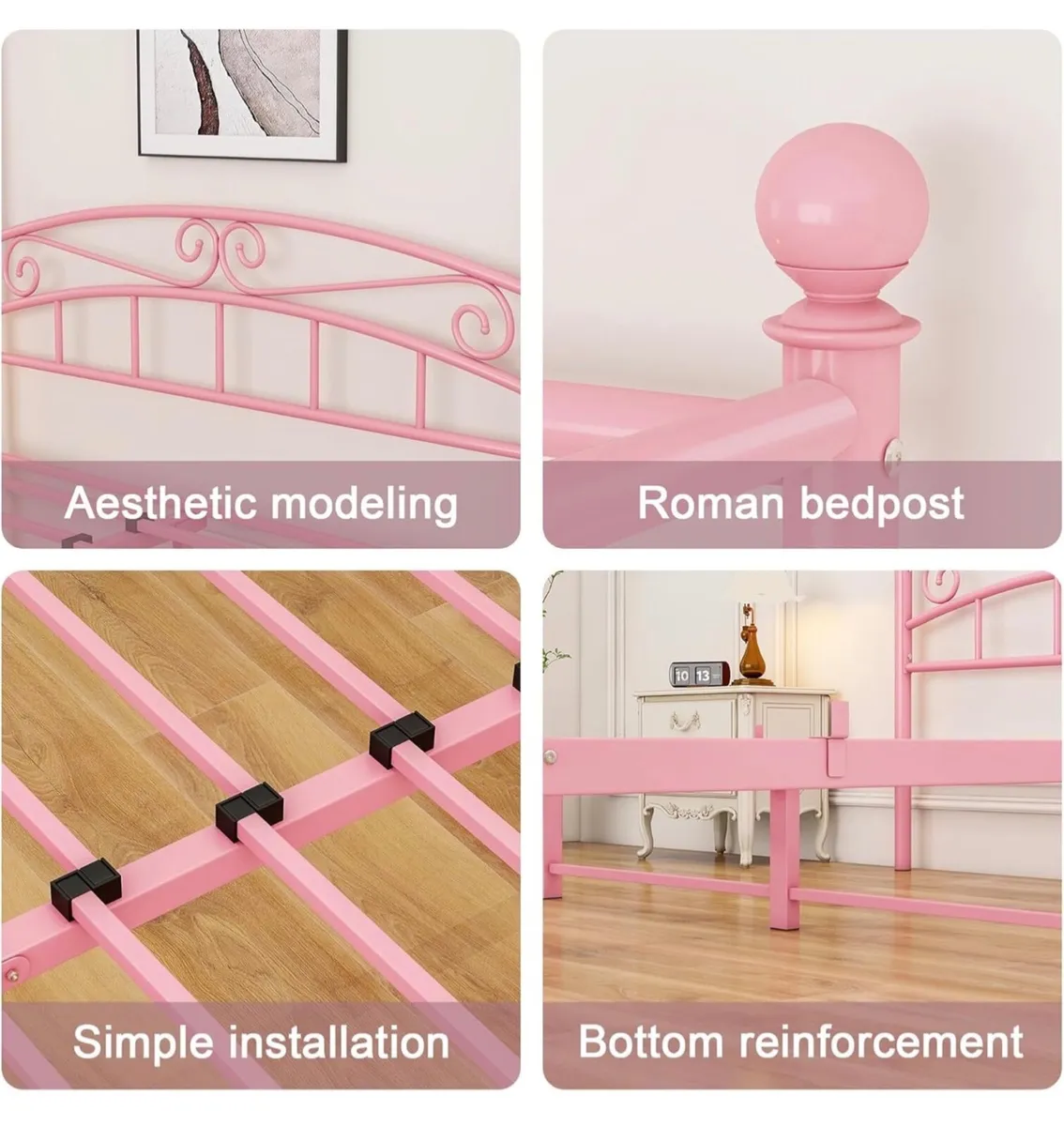 Bed Frame King Size with Ornate European Style Hea - Image 3