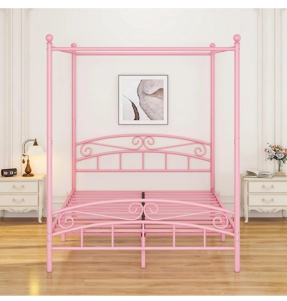 Bed Frame King Size with Ornate European Style Hea - Image 4