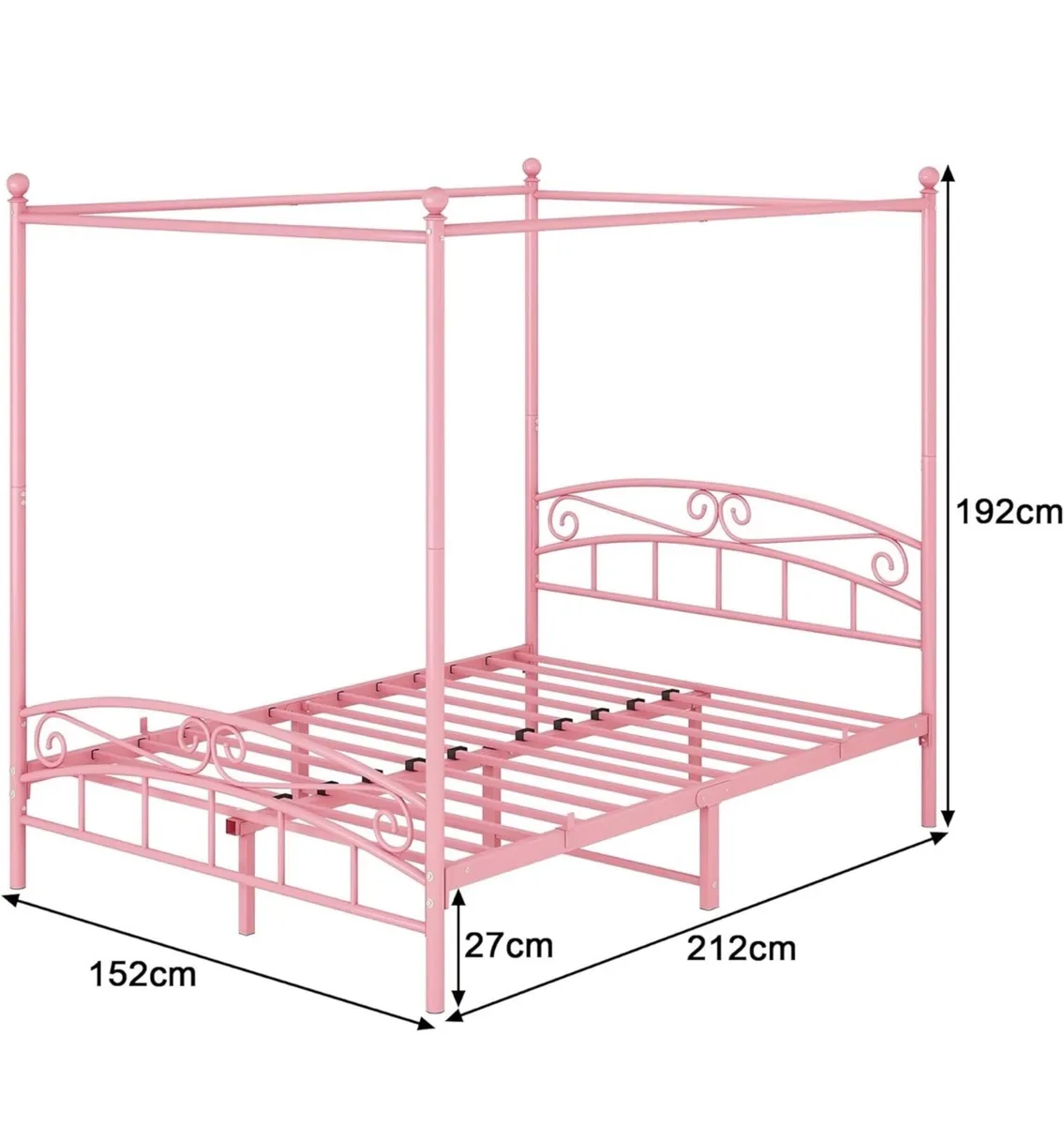 Bed Frame King Size with Ornate European Style Hea - Image 3