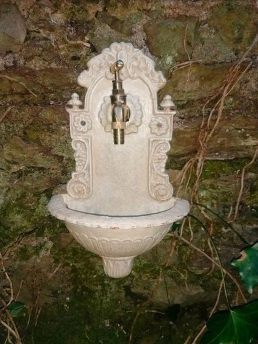 Victorian Style Hand-Painted Wall Water Fountain - Image 4