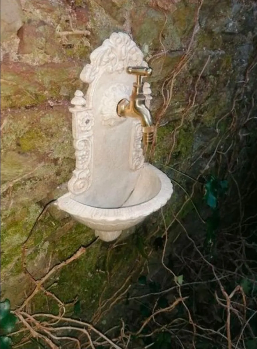 Victorian Style Hand-Painted Wall Water Fountain - Image 1