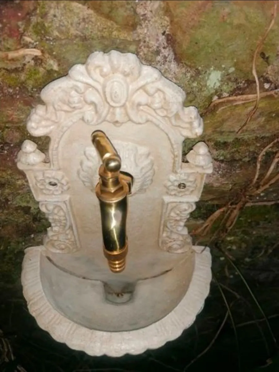 Victorian Style Hand-Painted Wall Water Fountain - Image 3
