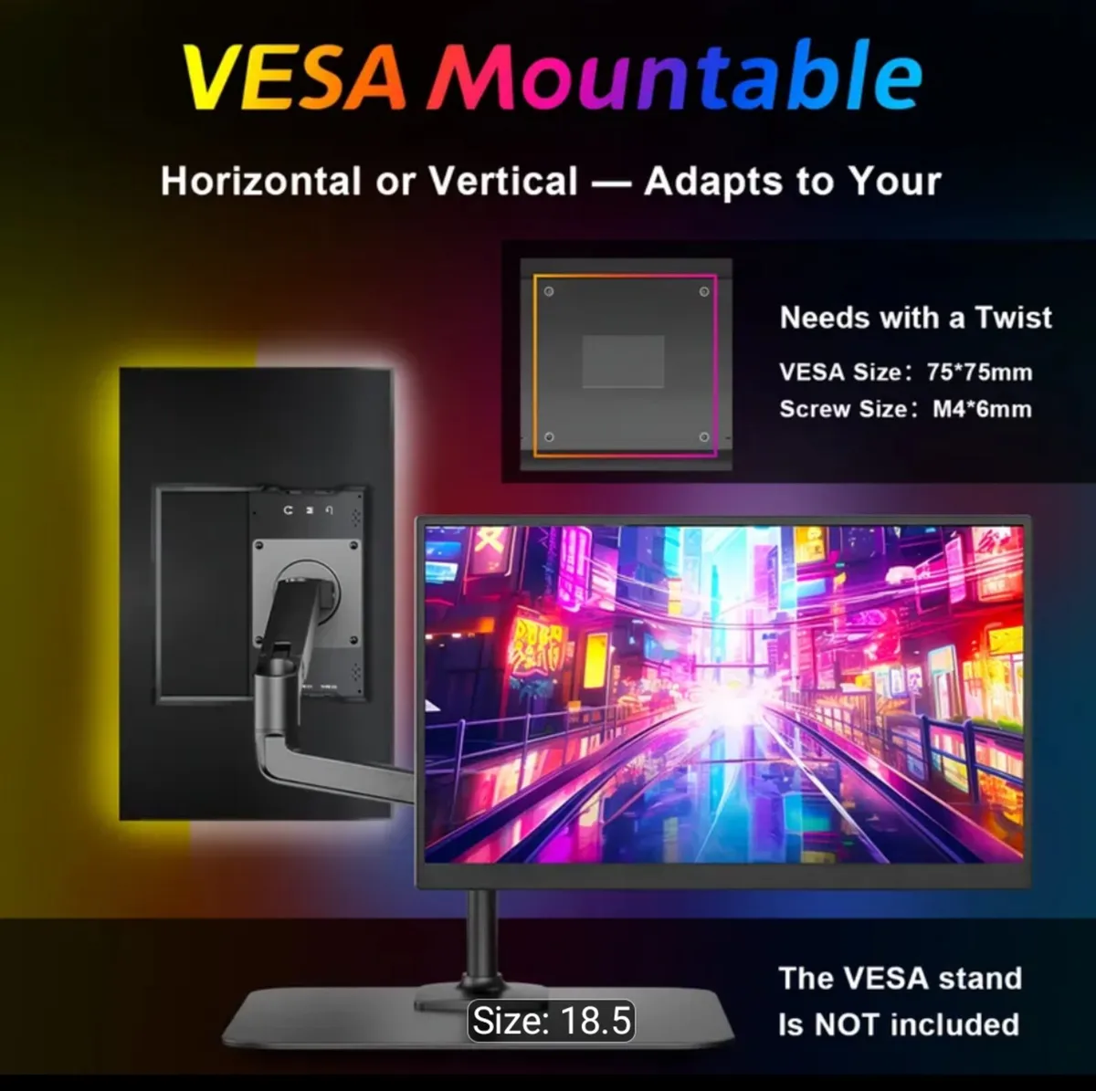 18.5" Portable Monitor-Very thin-120Hz -firm price - Image 3