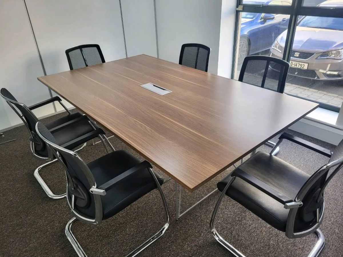 Superb 2.2m x 1.3m Boardroom Table and Chairs - Image 4