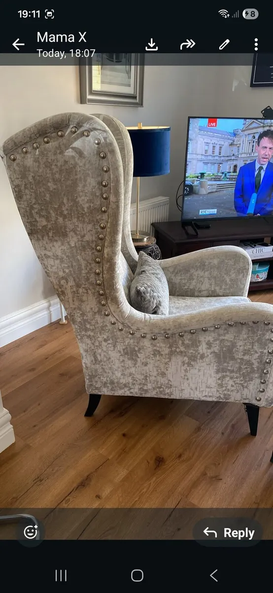 Large Custom One off Chair & foot stool - Image 2