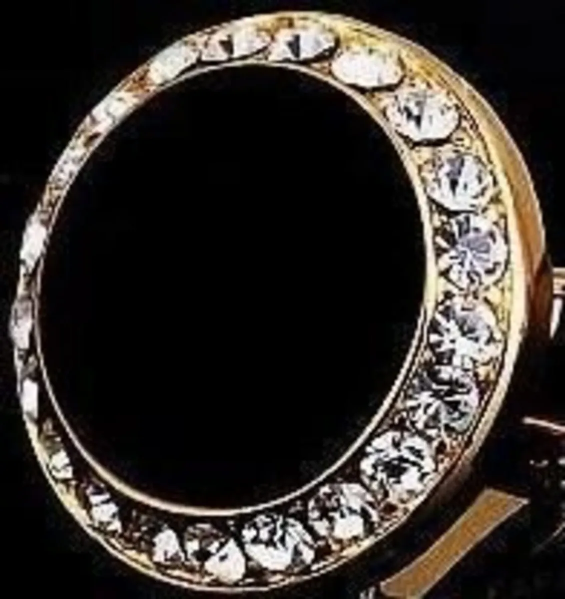 Gold Tone, black stone, Cuff links for men - Image 2