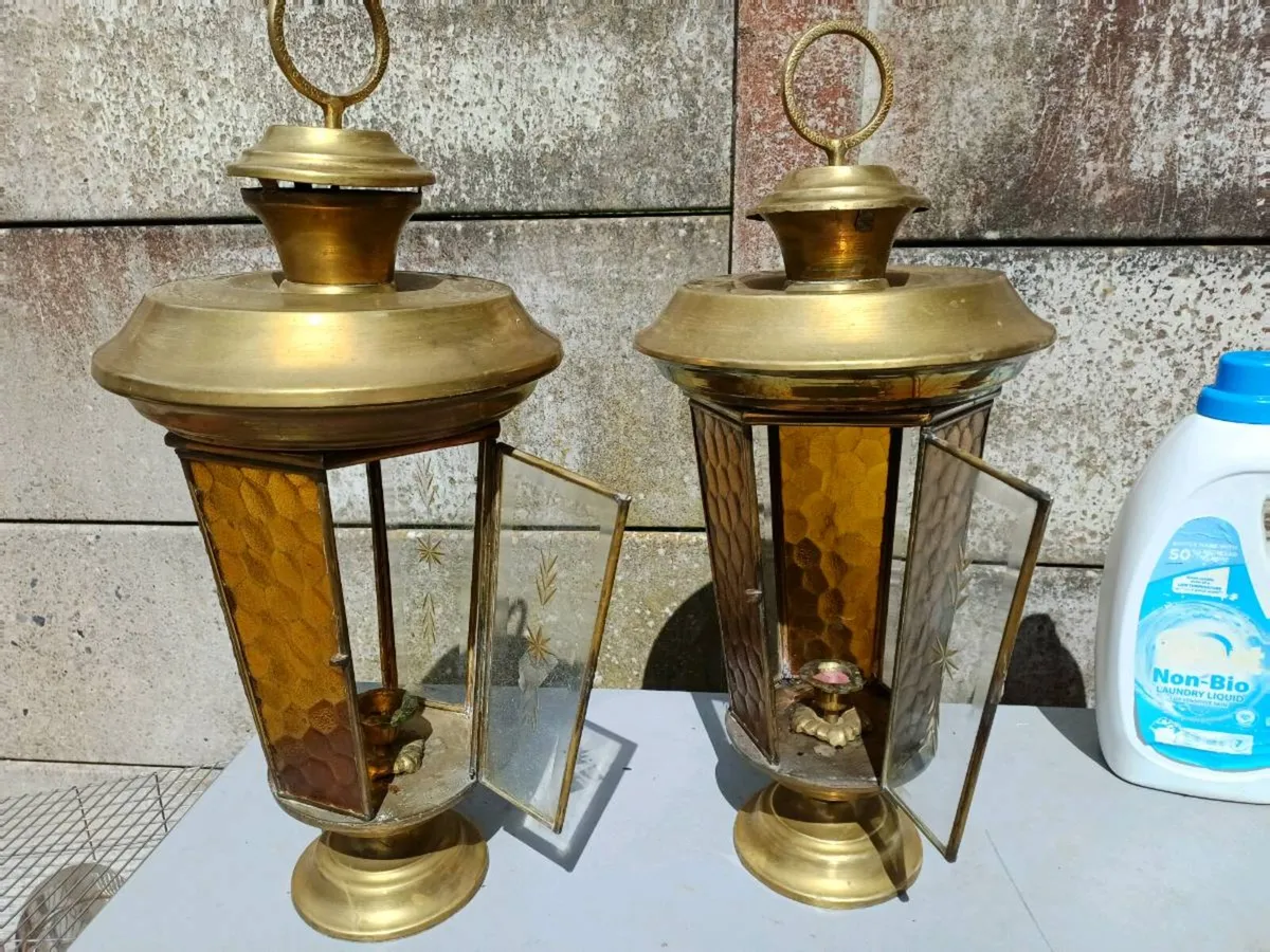 1950’s Brass Turkish Candle Lanterns - Image 3