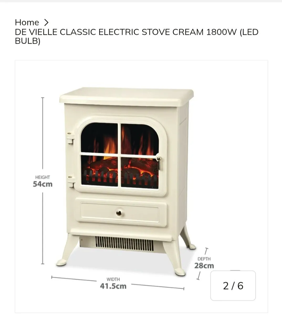 De Vielle Cream Electric Stove - Image 1