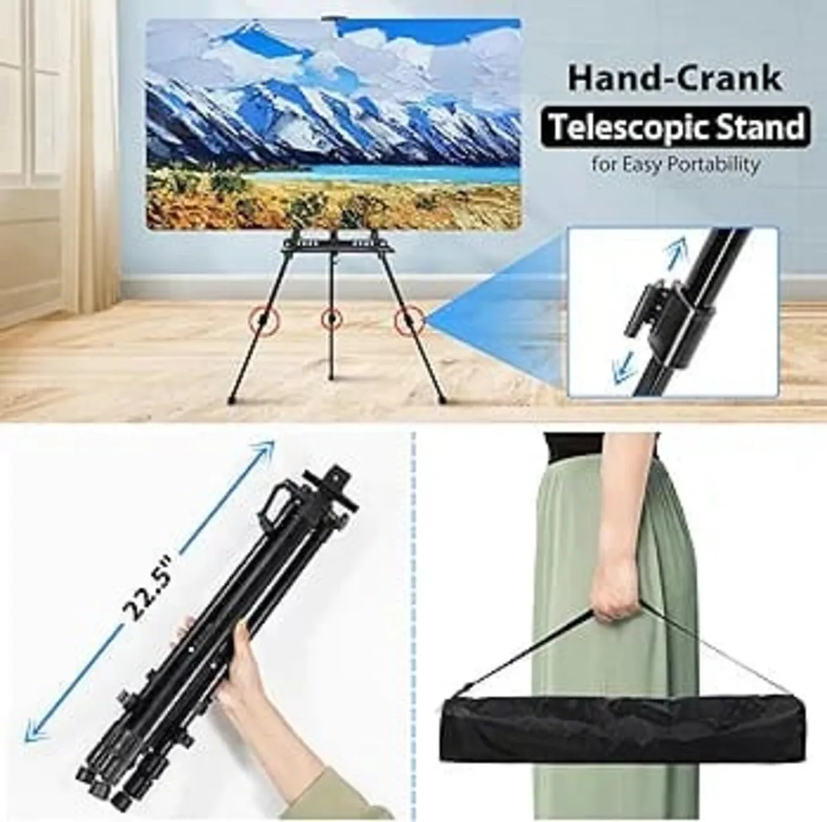 Art Easel Stand for Painting, Adjustable 51-155 cm - Image 2