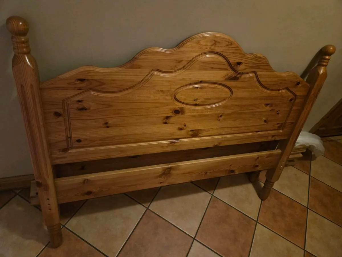 Pine wooden bed frame