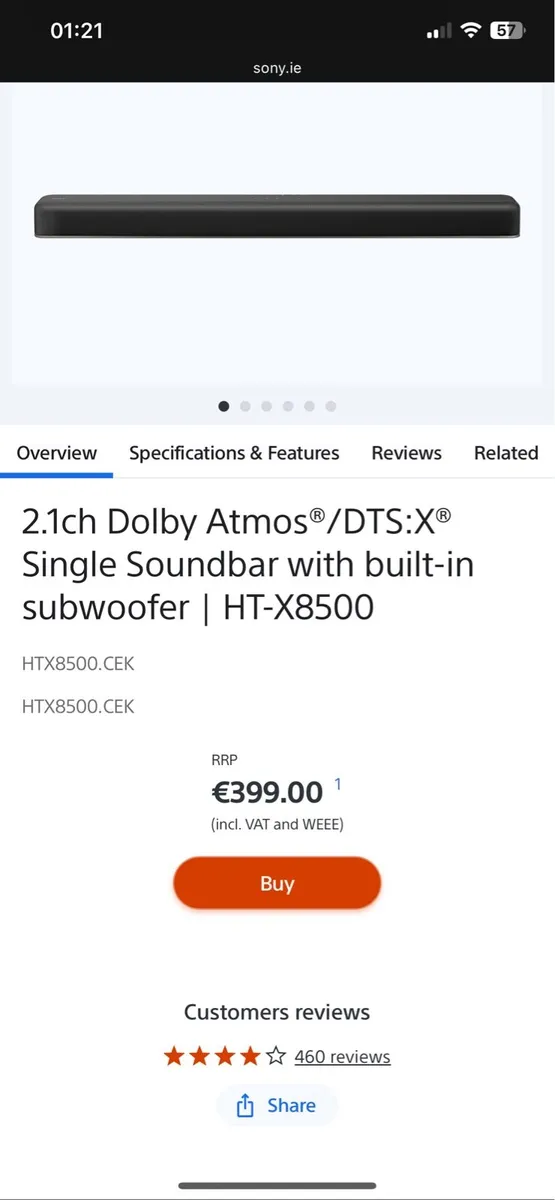 Sony Soundbar Speakers HT-X8500 - Image 3