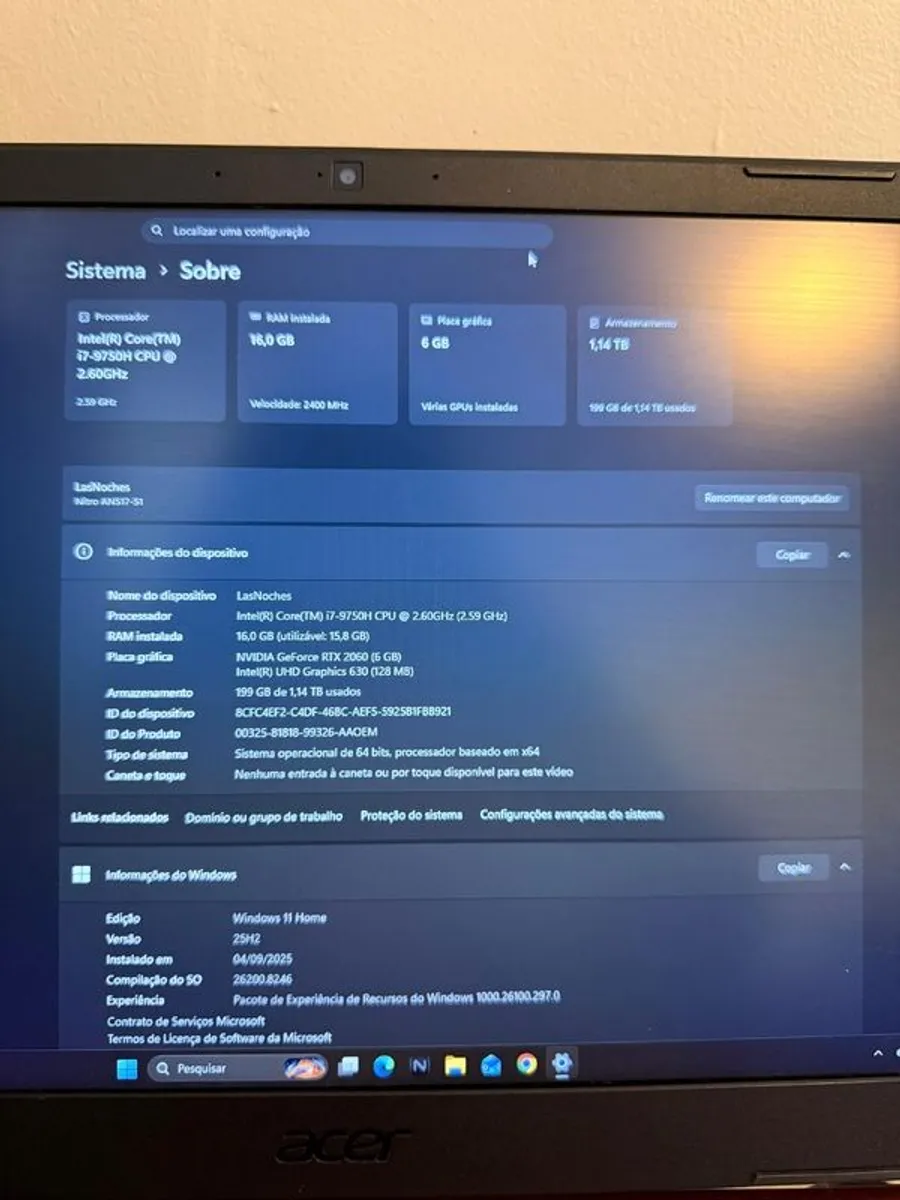 Gaming Laptop Acer Nitro 5 RTX 2060 i7 16GB 1TB SSD 17.3" 120Hz - Image 2