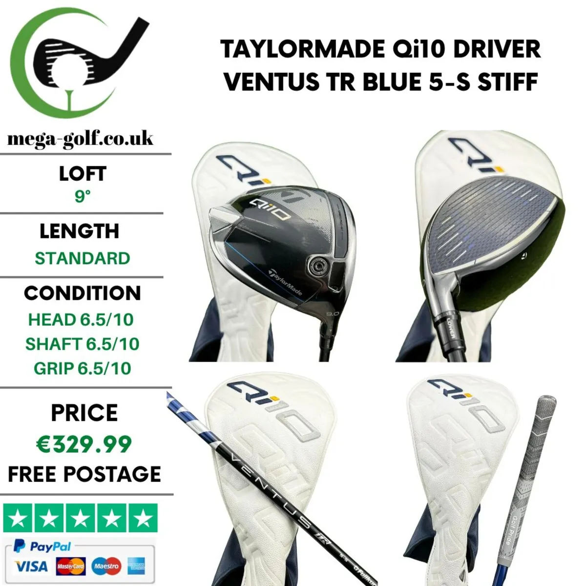 Taylormade Qi10 Driver / 9° / Stiff - Image 1