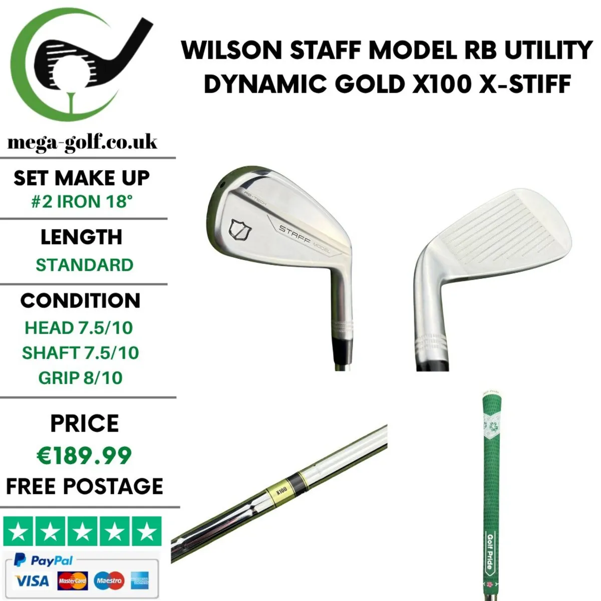 Wilson Staff Model RB Utility #2 Iron 18° /X-Stiff - Image 1