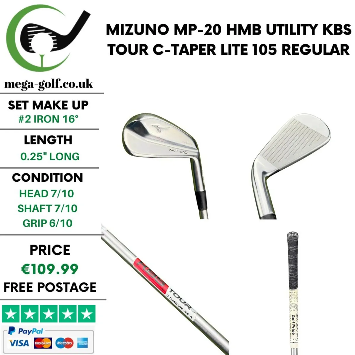 Mizuno MP-20 HMB Utility #2 Iron 16° / Regular - Image 1