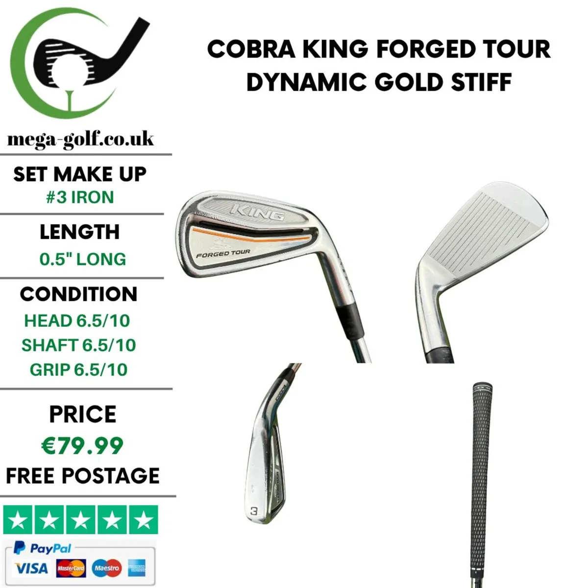 Cobra King Forged Tour #3 Iron /Dynamic Gold Stiff - Image 1
