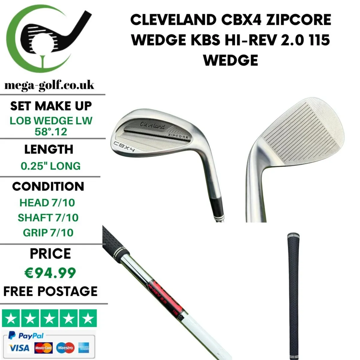 Cleveland CBX4 Zipcore Wedge Lw 58°.12 / Wedge - Image 1