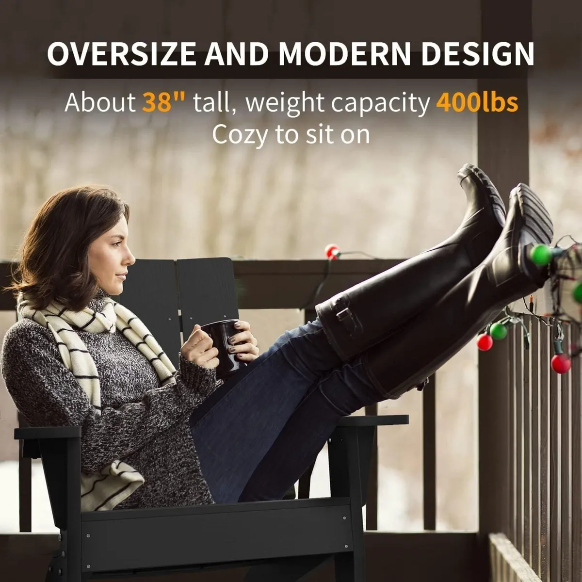 Adirondack Chair for Outdoor Garden: Oversize - Image 4