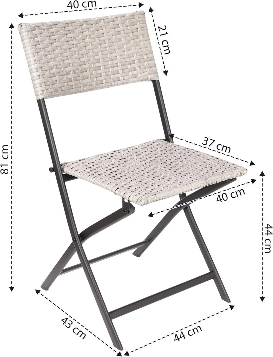 Set of 3 Garden Chair Lugano - Polyrattan - Image 2