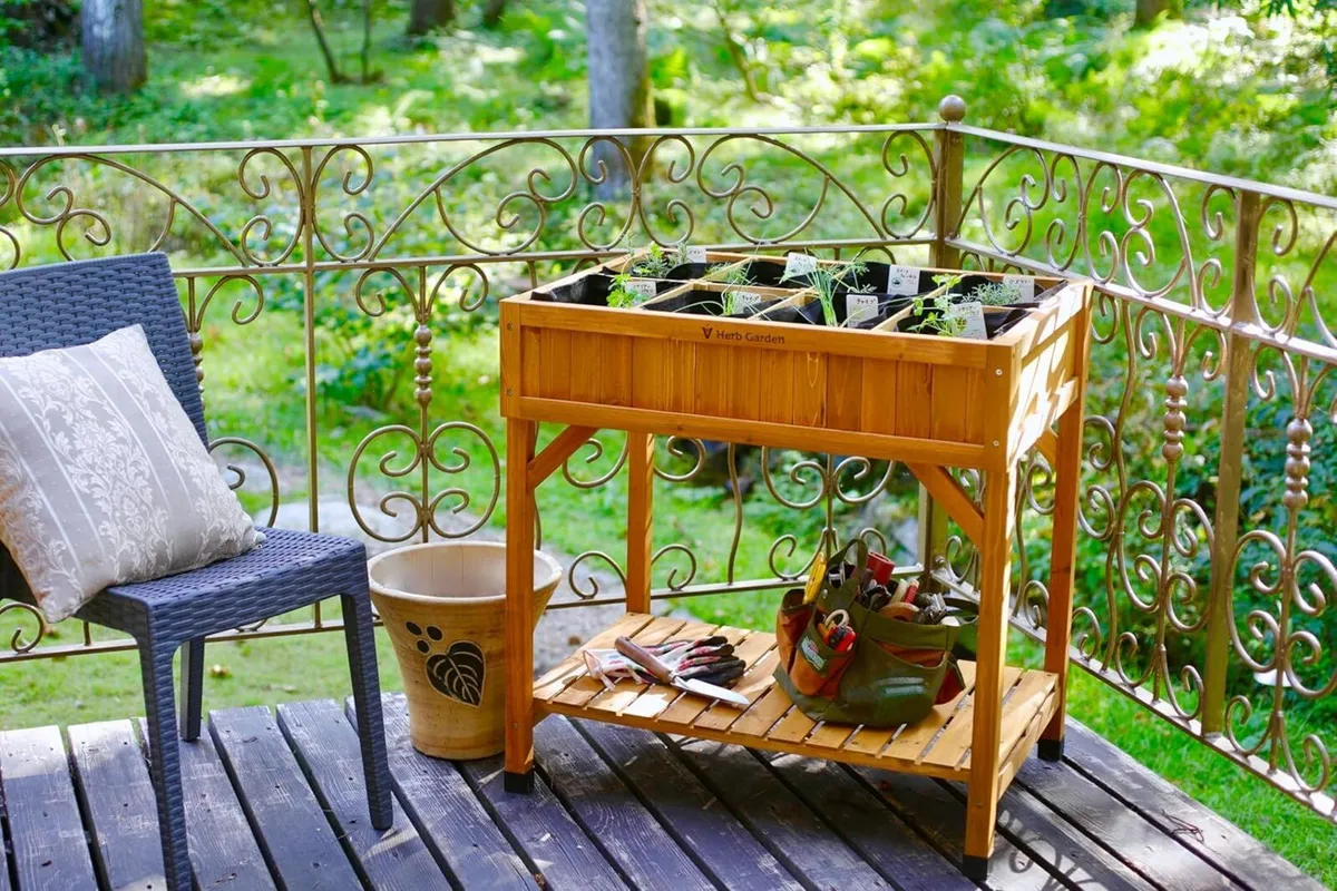 ® 8 Pocket Herb Planter Natural 78x58x80 cm - Image 2