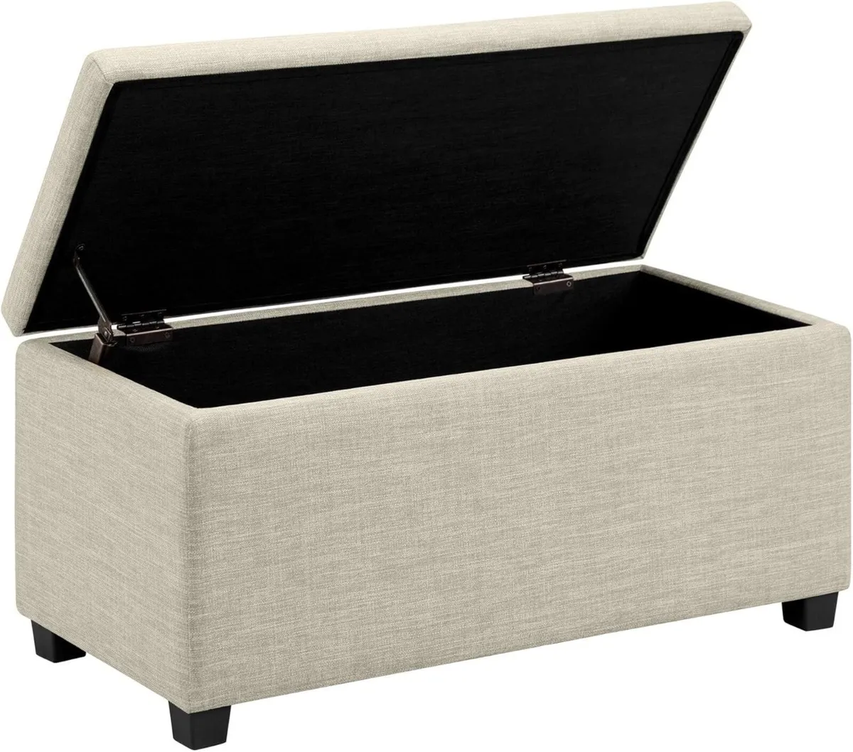 Upholstered Rectangular Ottoman Polyester Storage - Image 1