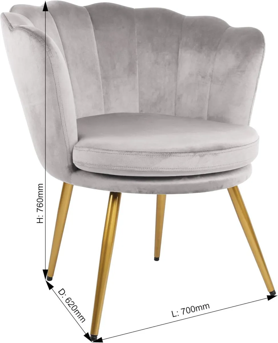 Flora Accent Tub Chair with Petal Back Armchair - Image 3
