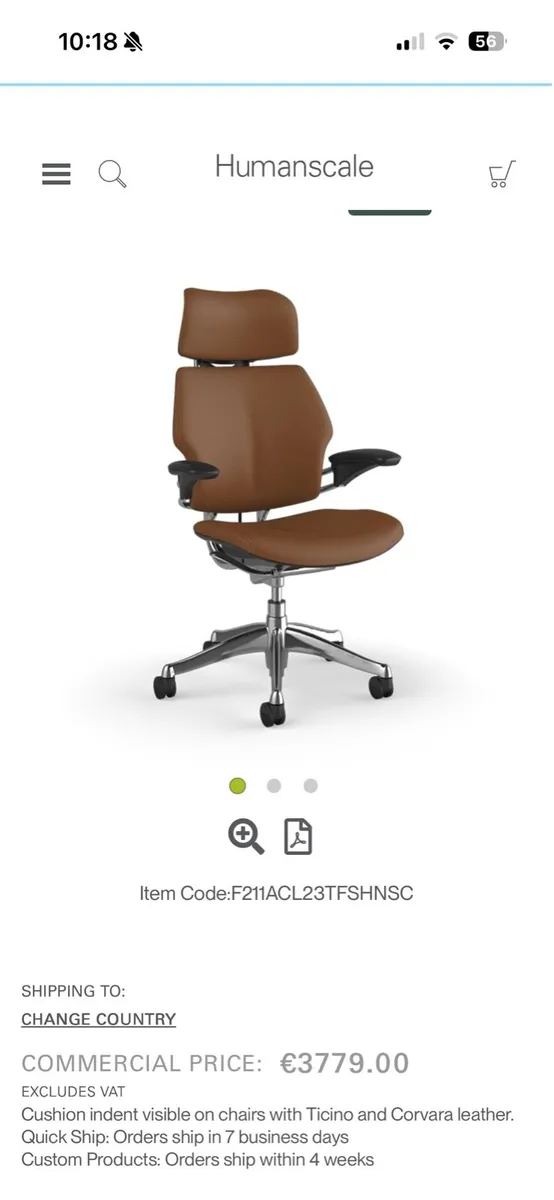 Humanscale Freedom Headrest Executive Chair - Image 4