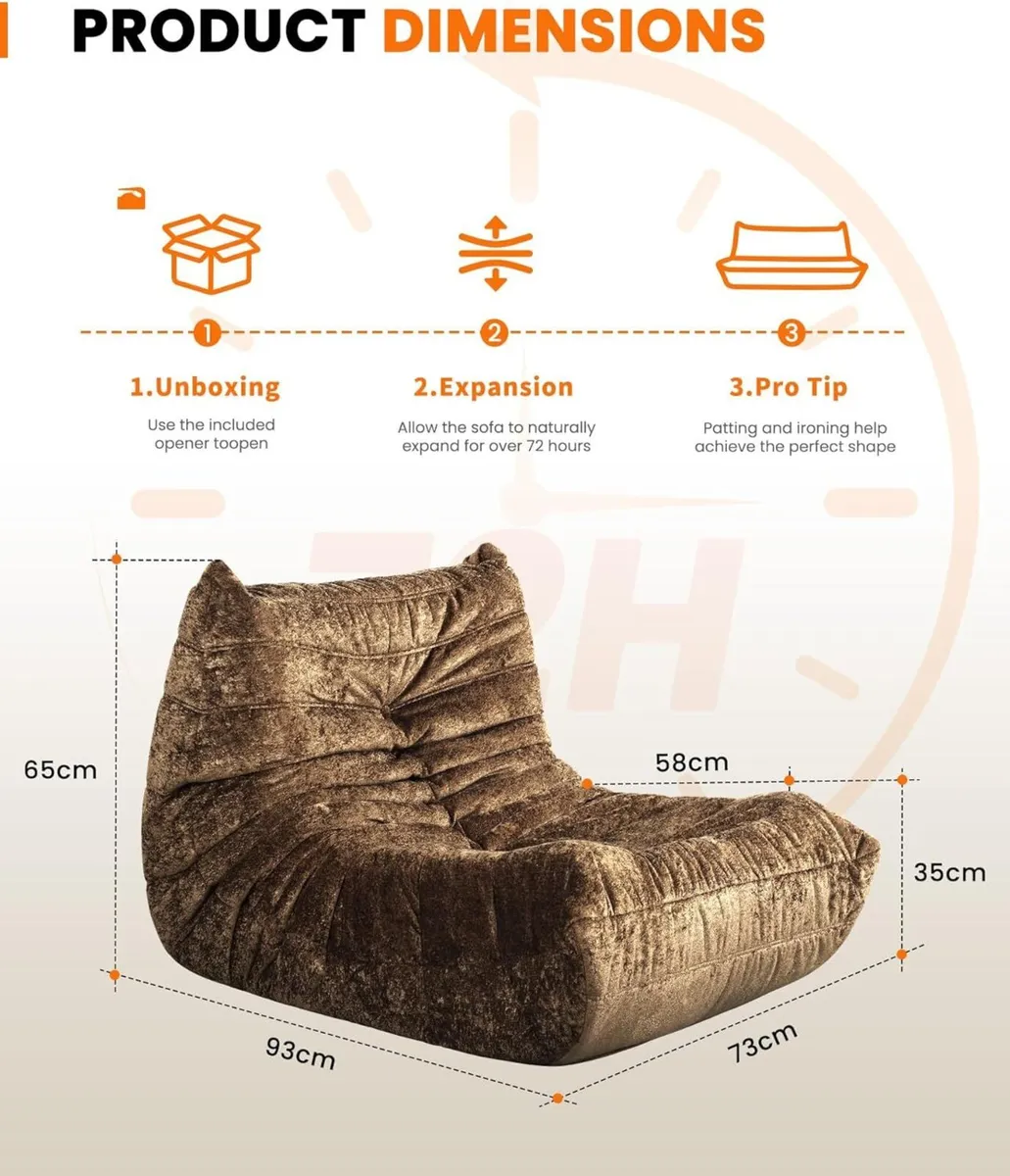 Boneless Floor Sofa - No Assembly Required Couch - Image 2