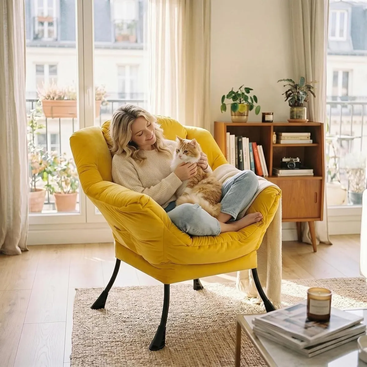 Armchair Velvet Comfy Chair for Living Room - Image 2