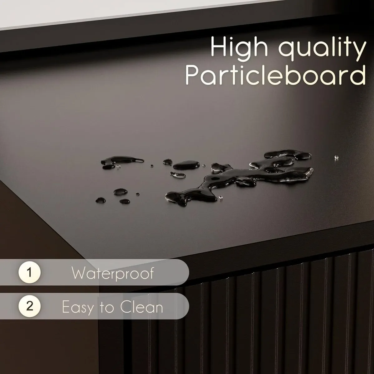 Black Wood TV Stand for up to 65 Inch 137cm Unit - Image 4