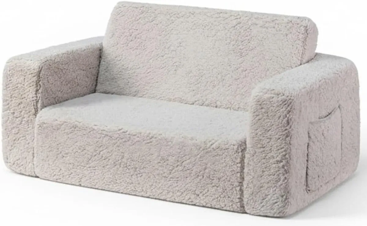 Kids Sofa Bed Extra Wide 2-in-1 Toddler Soft - Image 1