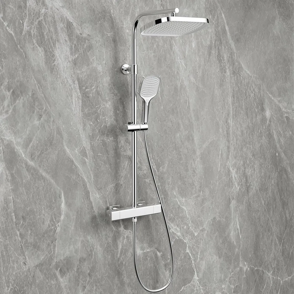 Thermostatic Shower Mixer Set 32cm Square - Image 1