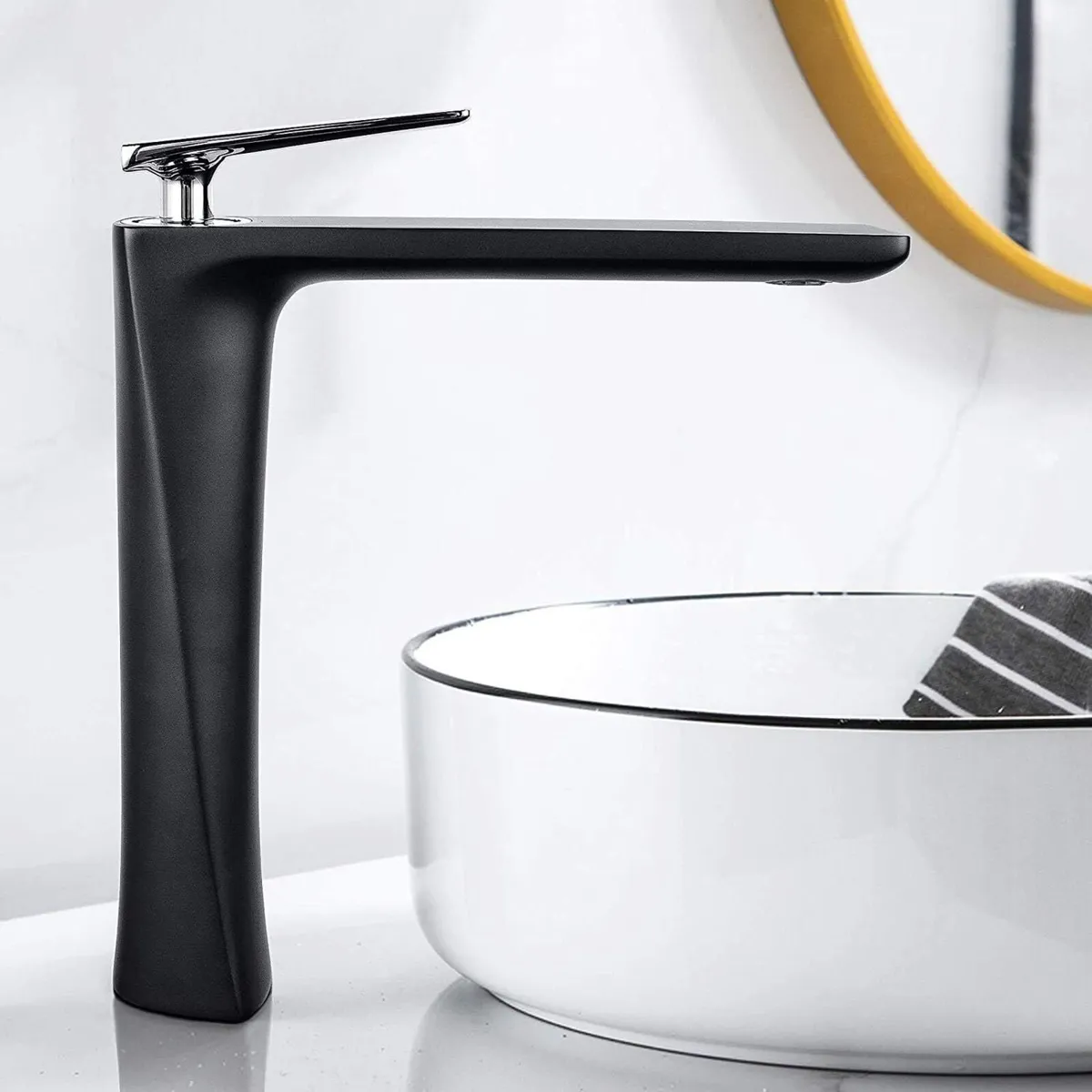 Matte Black Tall Bathroom Vessel Sink Tap for - Image 3