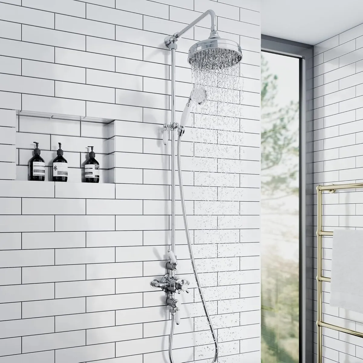 Downton T86 Double Shower Unit Outlet Triple - Image 2