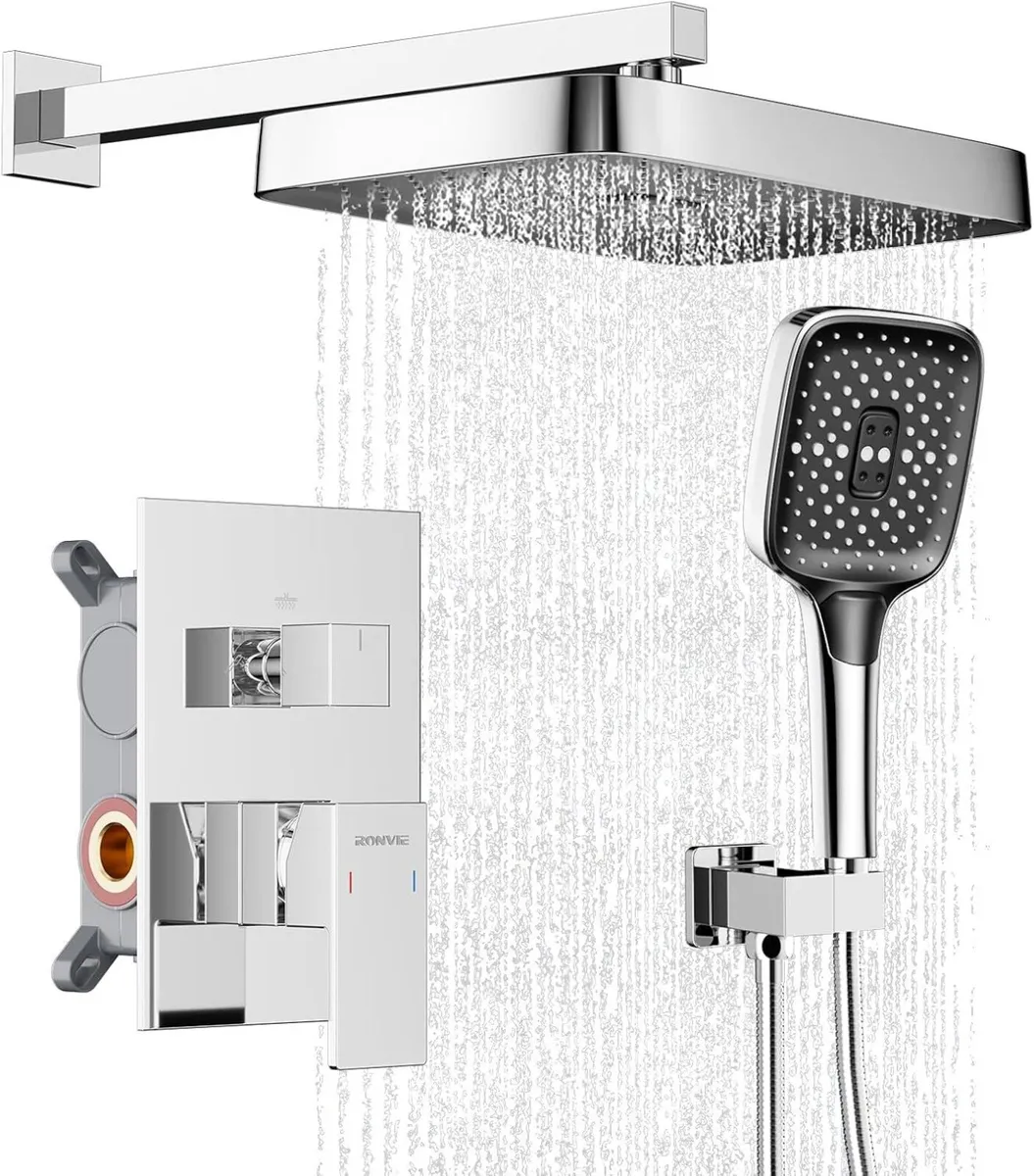 Rainfall Shower Set - 13 Large Waterfall Head - Image 1