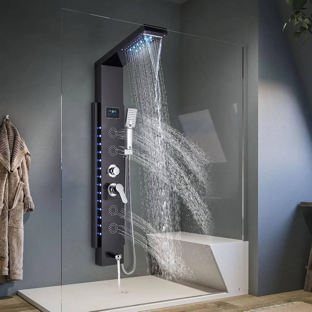 Shower Panel Tower System Stainless Steel - Image 1