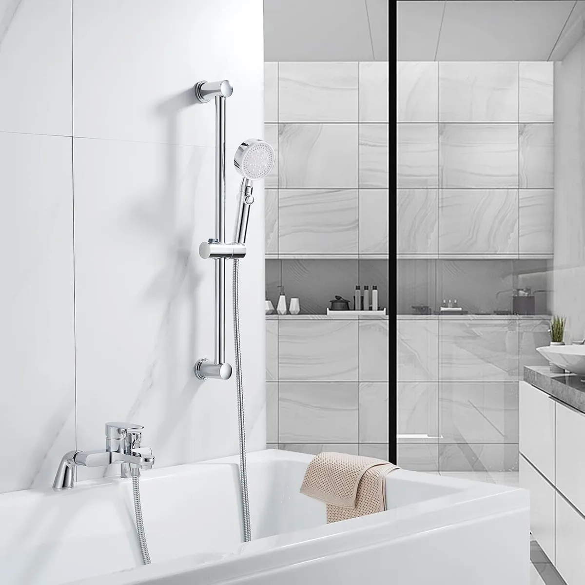 Bath Mixer Taps with Shower Set Modern Attachment - Image 2