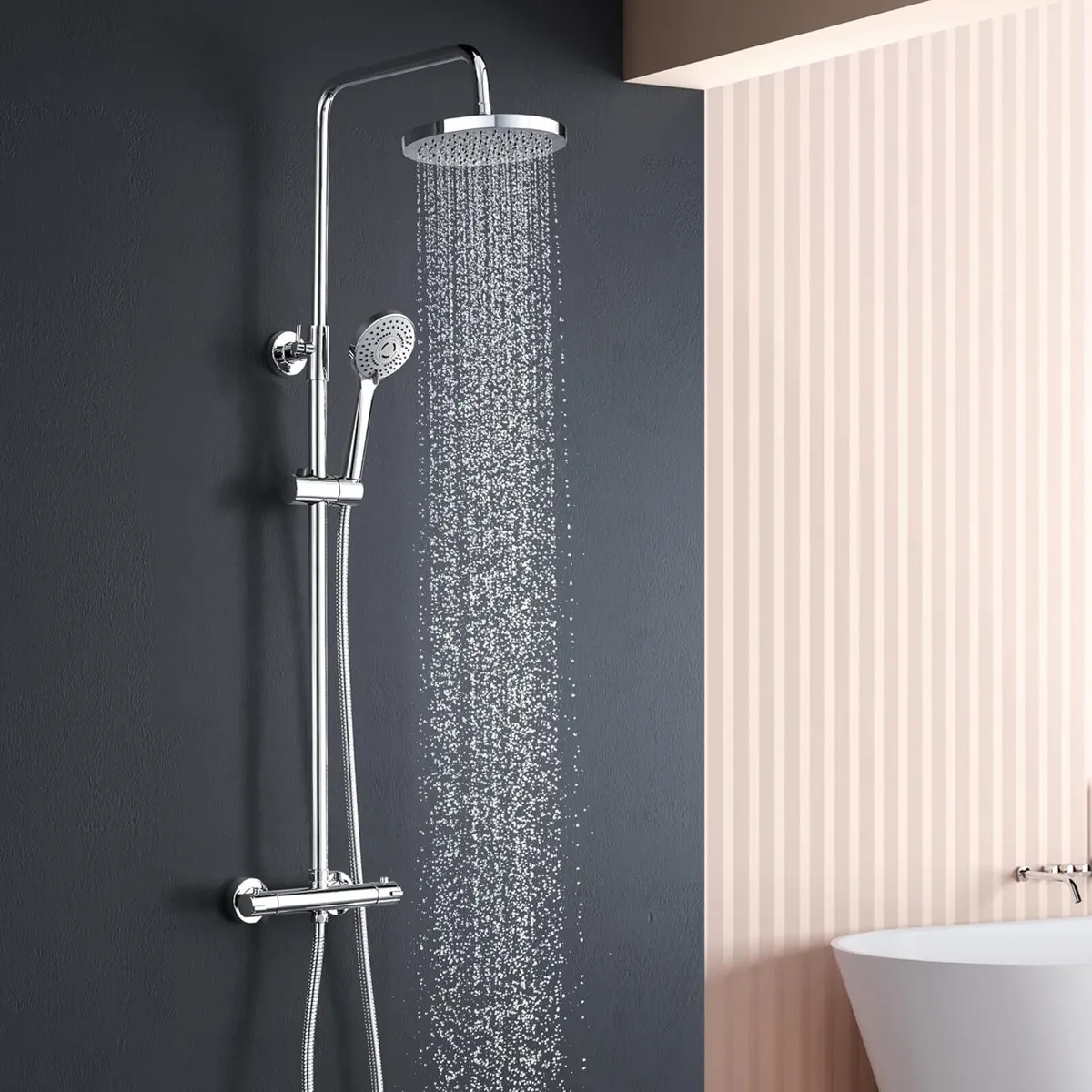 Thermostat Shower Set Height Adjustable Mixer - Image 1