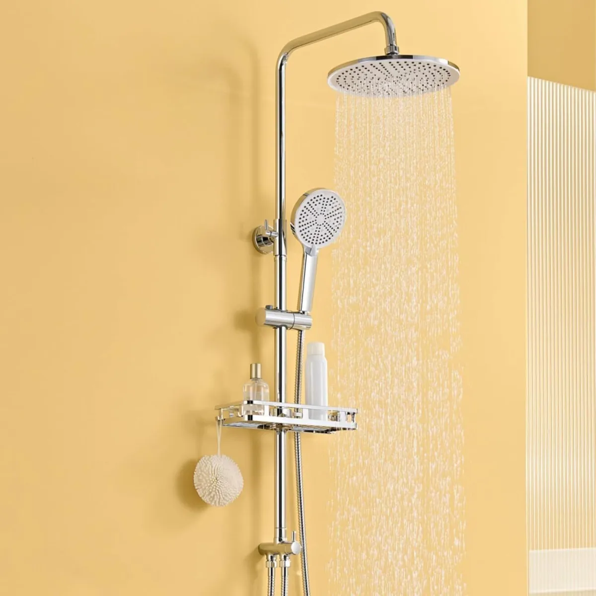 Shower Riser Rail Kit with 10 Rainfall Head High - Image 1